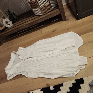 White Sleeveless Button-Up Blouse, women's medium